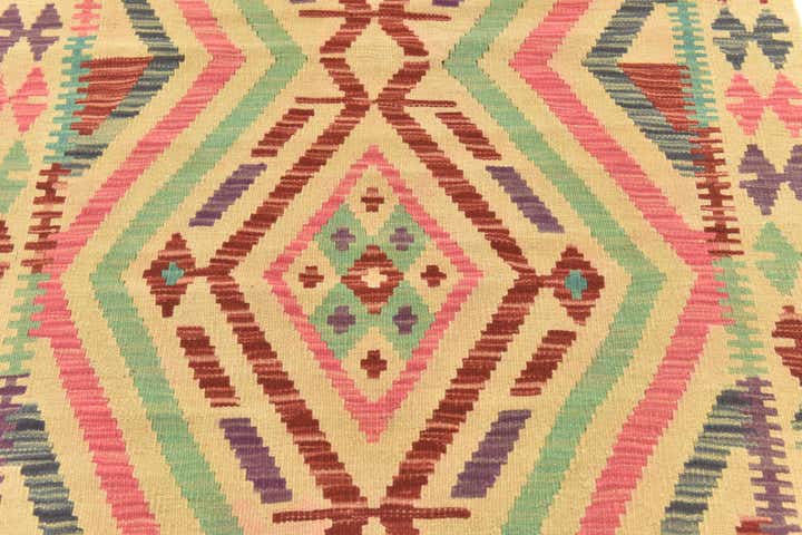 3' 5 x 5' Hand Woven Kilim Maymana Wool Rug