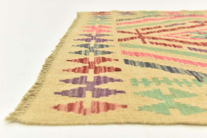 3' 5 x 5' Hand Woven Kilim Maymana Wool Rug