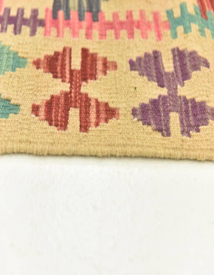 Detail image of 3' 5 x 5'  Hand Woven Kilim Maymana Wool Rug