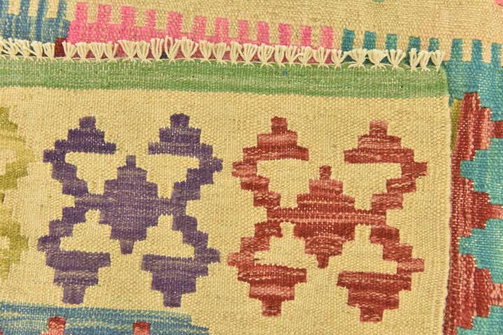3' 2 x 4' 9 Hand Woven Kilim Maymana Wool Rug