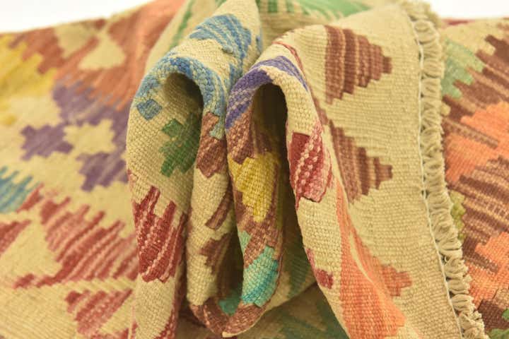 3' x 4' 9 Hand Woven Kilim Maymana Wool Rug