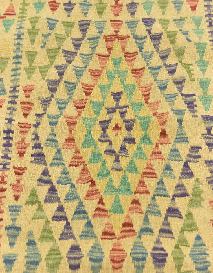 Detail image of 3' 4 x 4' 8  Hand Woven Kilim Maymana Wool Rug