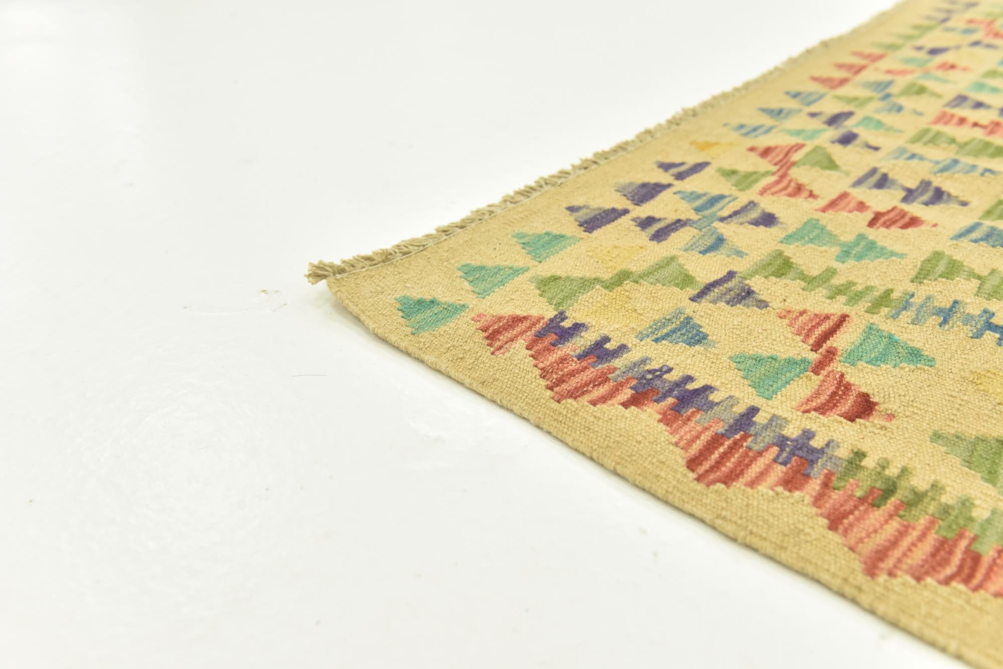 100cm x 140cm Tejido a mano Kilim Maymana Alfombra Lana