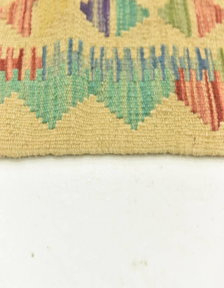 Detail image of 3' 4 x 4' 8  Hand Woven Kilim Maymana Wool Rug