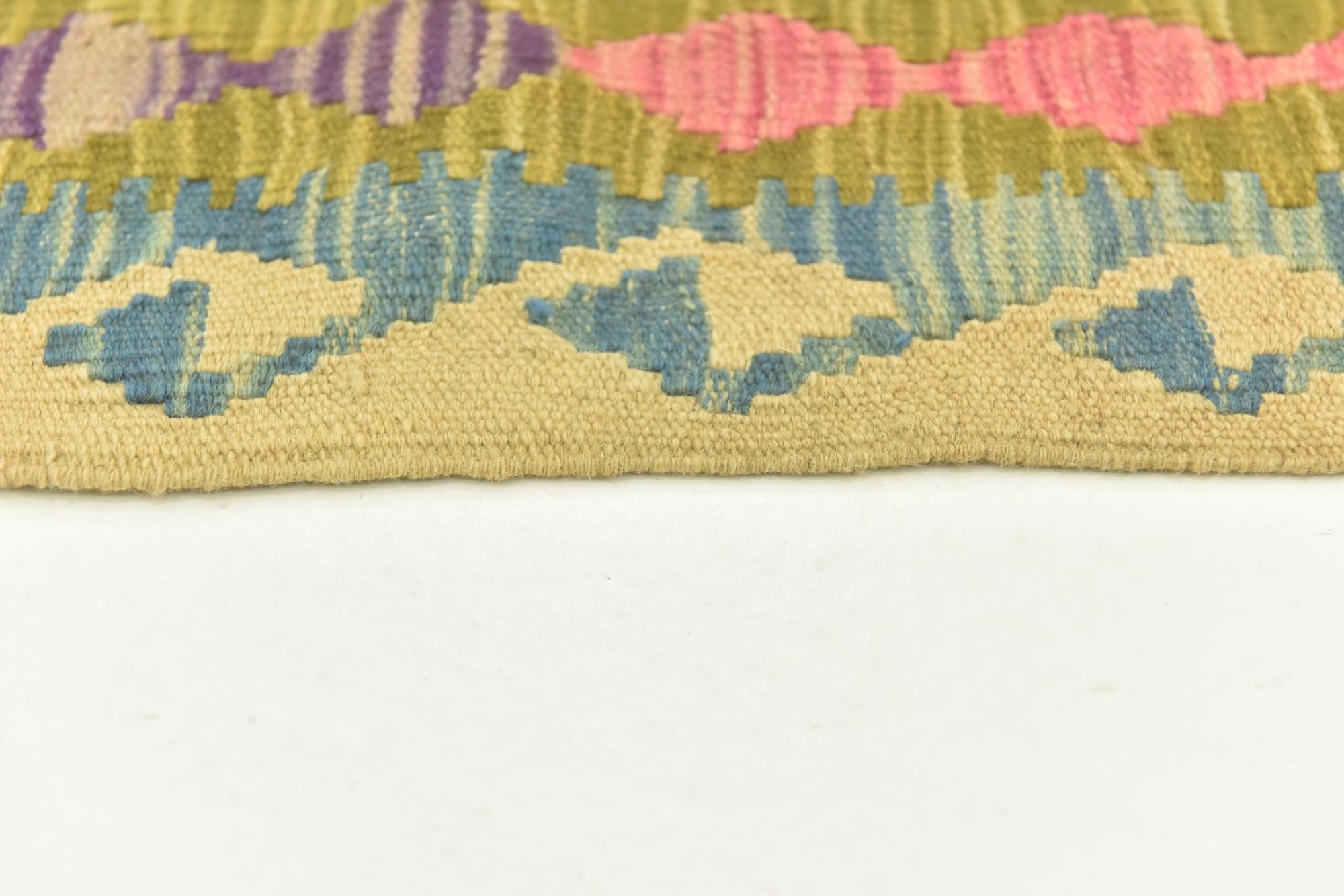 3' 5 x 4' 9 Hand Woven Kilim Maymana Wool Rug