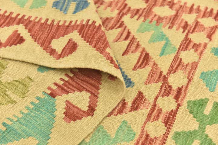 3' 4 x 5' Hand Woven Kilim Maymana Wool Rug