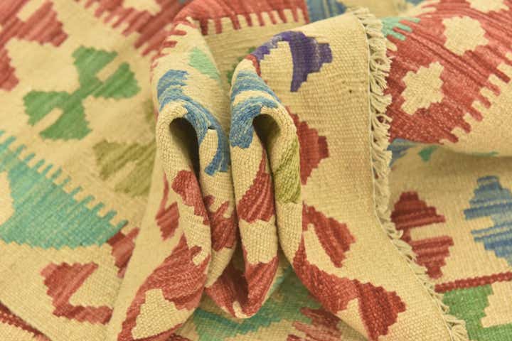 3' 4 x 5' Hand Woven Kilim Maymana Wool Rug