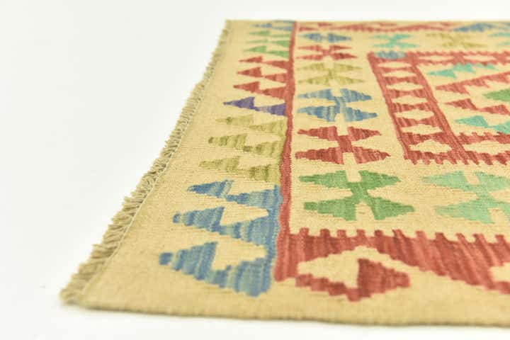 3' 4 x 5' Hand Woven Kilim Maymana Wool Rug