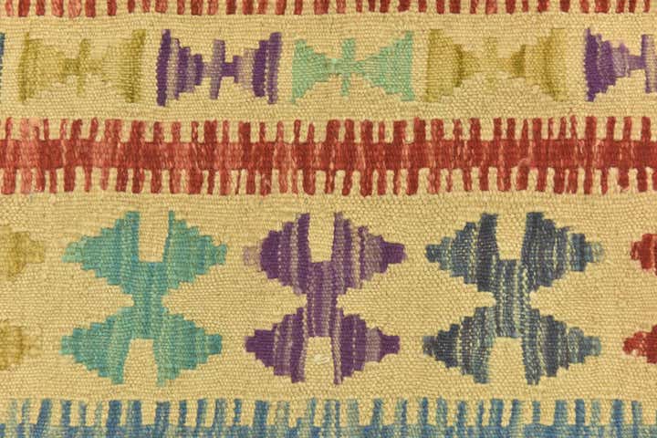 3' 5 x 5' 3 Hand Woven Kilim Maymana Wool Rug