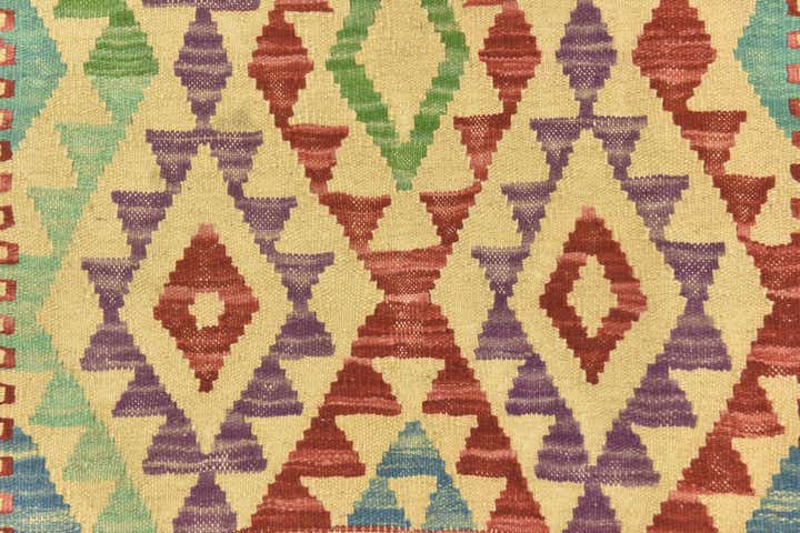 3' 7 x 5' 1 Hand Woven Kilim Maymana Wool Rug