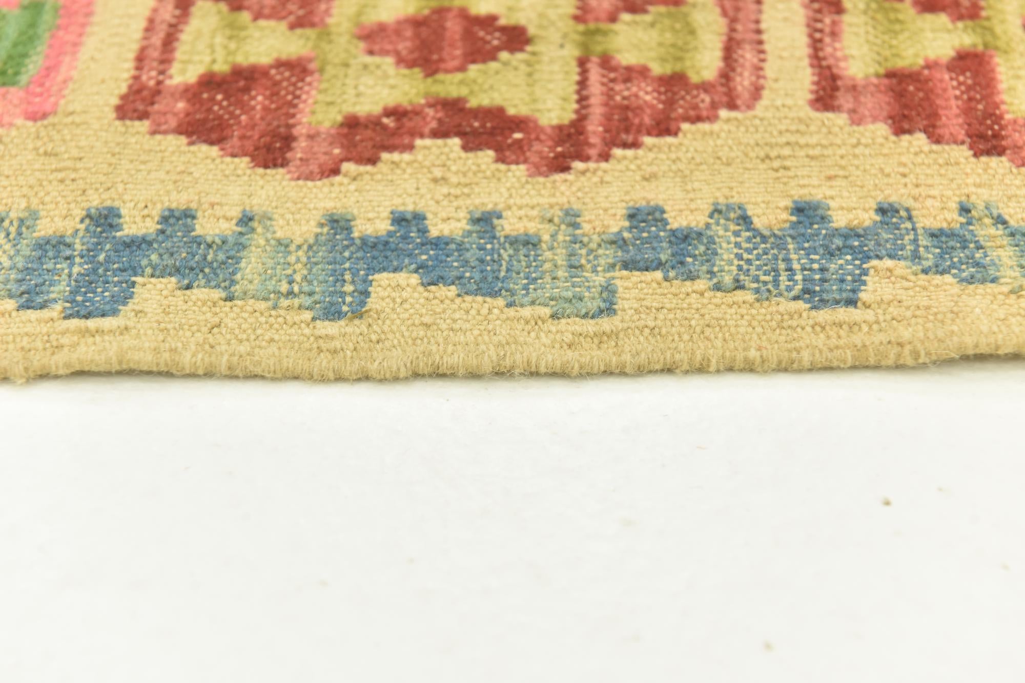 3' 7 x 5' 1 Hand Woven Kilim Maymana Wool Rug