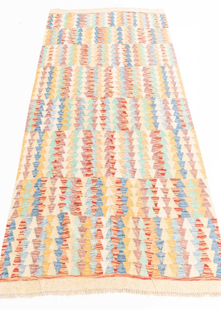 5' 2 x 6' 5 Hand Woven Kilim Maymana Wool Rug