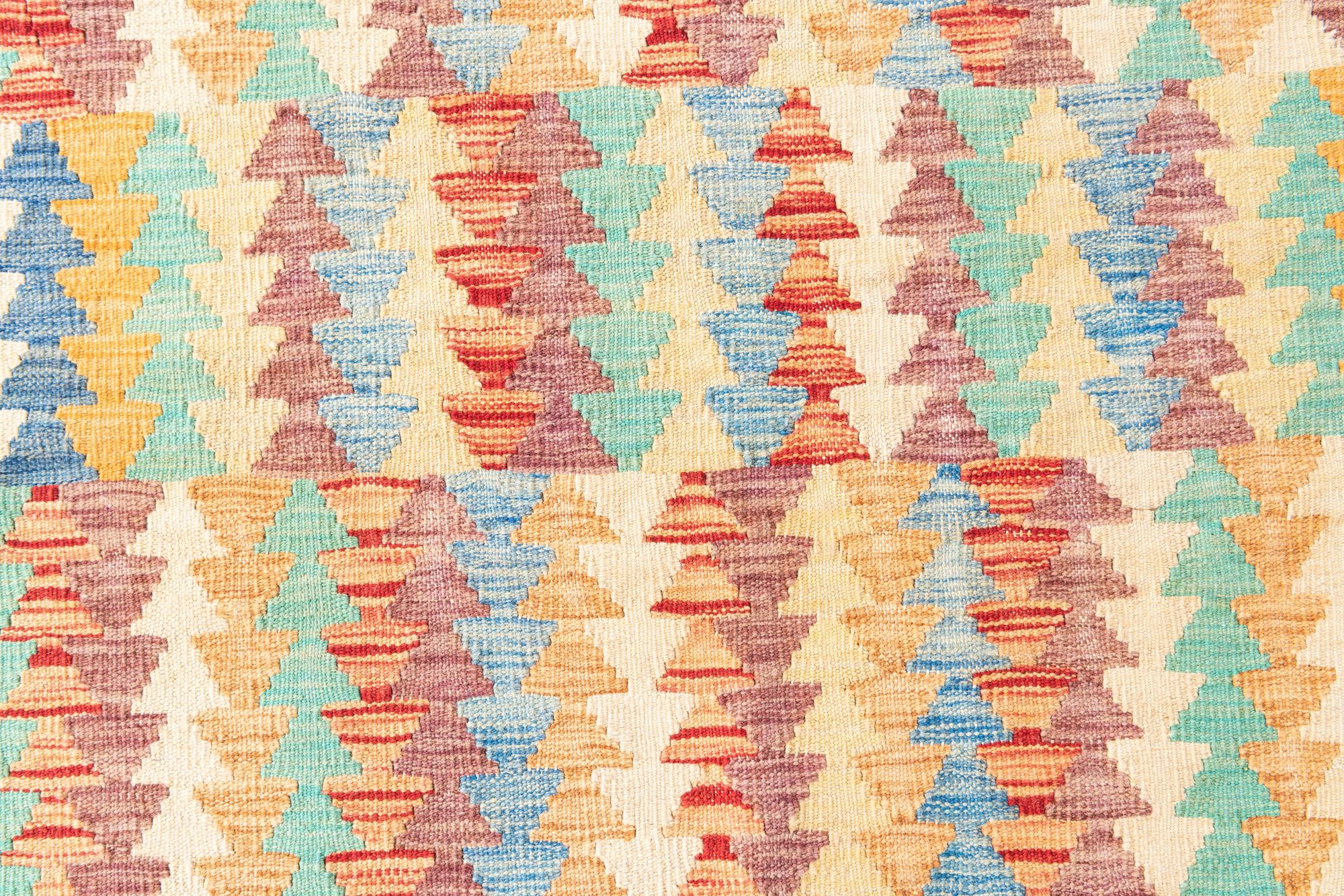5' 2 x 6' 5 Hand Woven Kilim Maymana Wool Rug