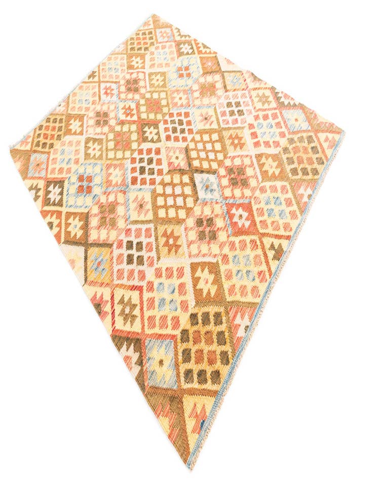 Detail image of 5' 2 x 6' 6  Hand Woven Kilim Maymana Wool Rug