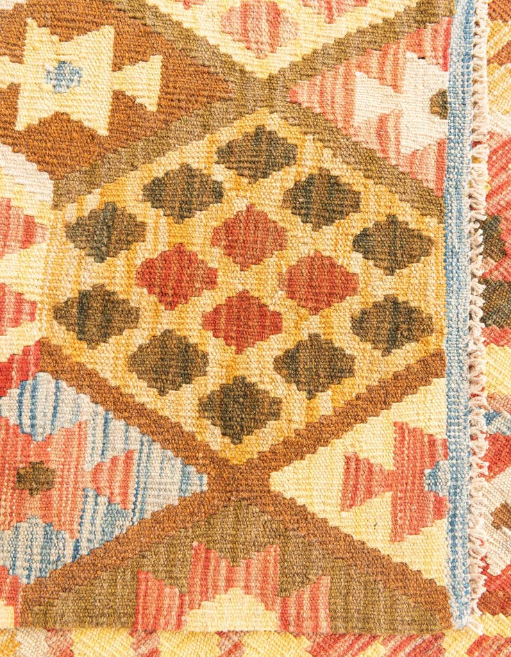 Detail image of 5' 2 x 6' 6  Hand Woven Kilim Maymana Wool Rug