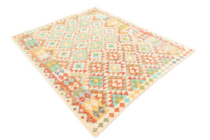 5' 2 x 6' 3 Hand Woven Kilim Maymana Wool Rug