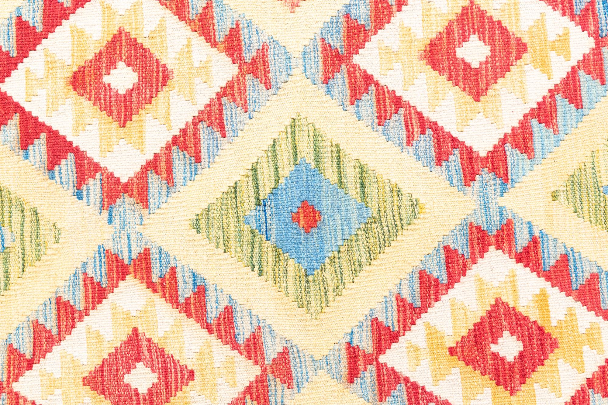 3' 6 x 6' 3 Hand Woven Kilim Maymana Wool Rug