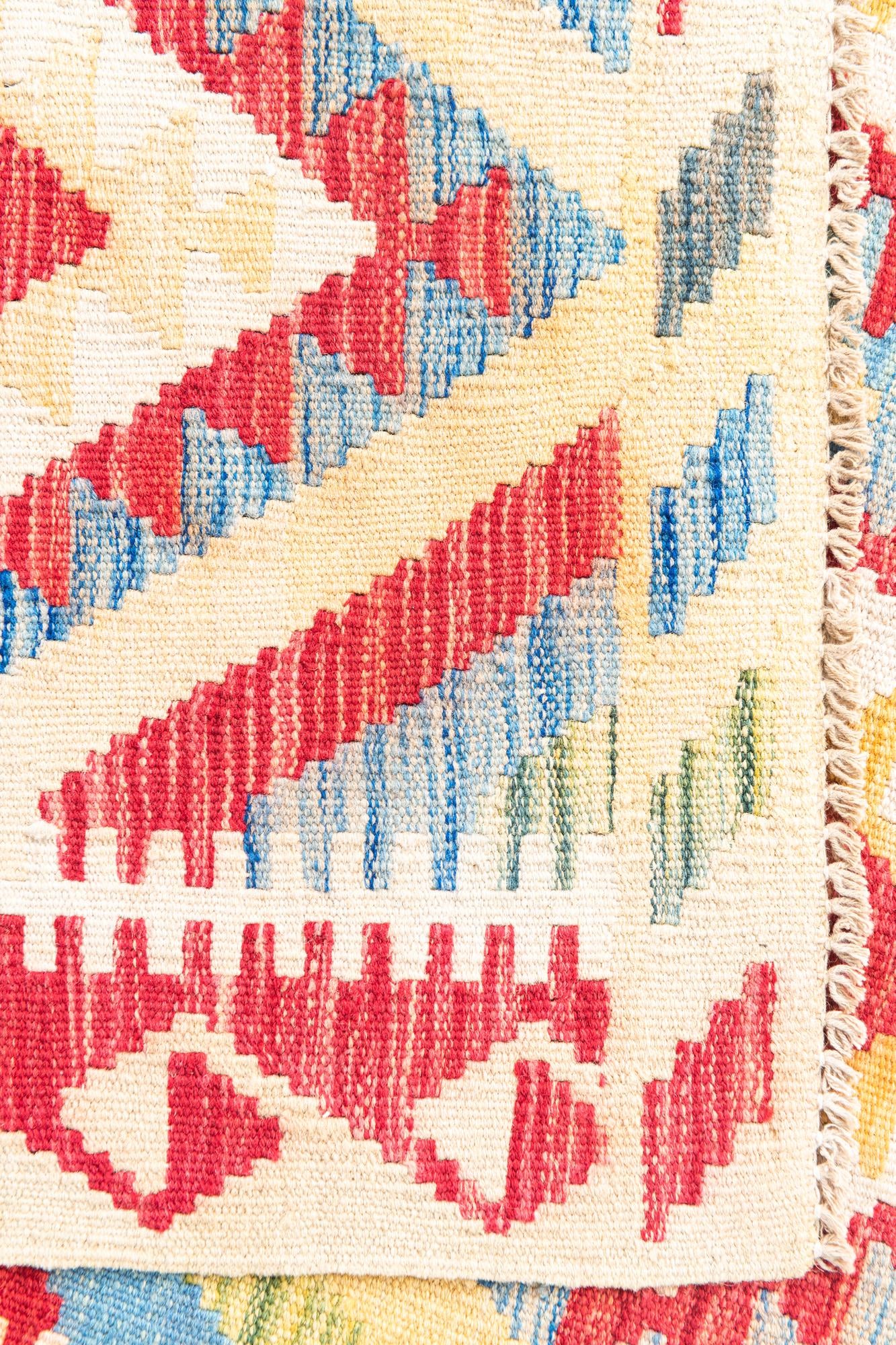 3' 6 x 6' 3 Hand Woven Kilim Maymana Wool Rug