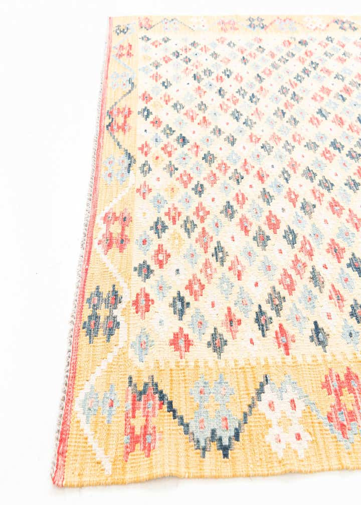 4' 3 x 5' 10 Hand Woven Kilim Maymana Wool Rug