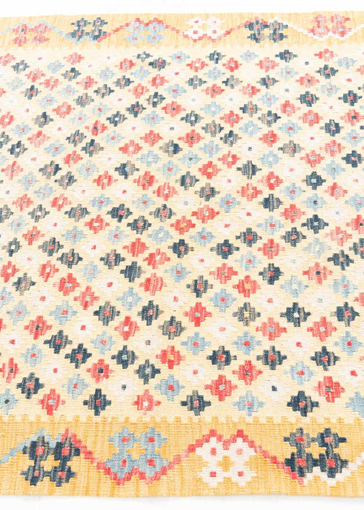 4' 3 x 5' 10 Hand Woven Kilim Maymana Wool Rug