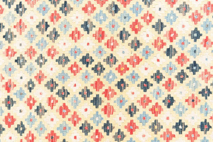 Detail image of 4' 3 x 5' 10 Hand Woven Kilim Maymana Wool Rug