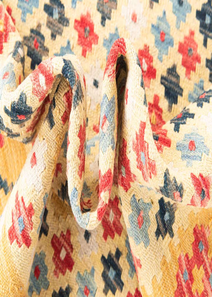 4' 3 x 5' 10 Hand Woven Kilim Maymana Wool Rug