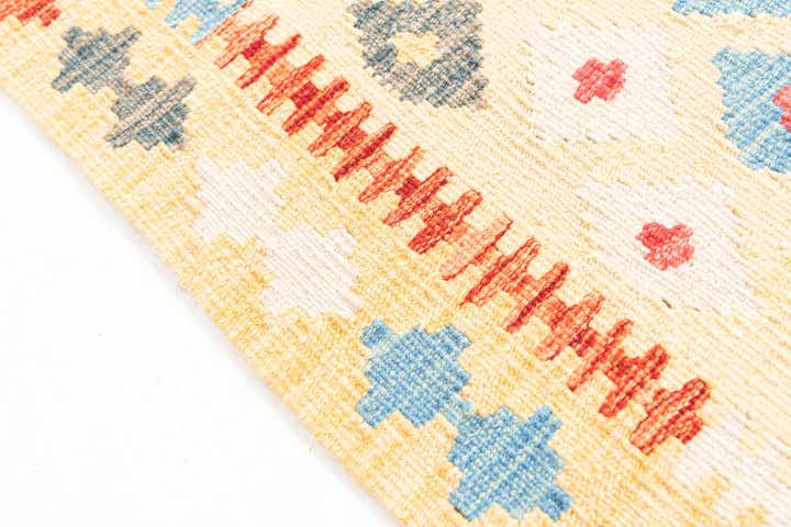 3' 7 x 6' 6 Hand Woven Kilim Maymana Wool Rug
