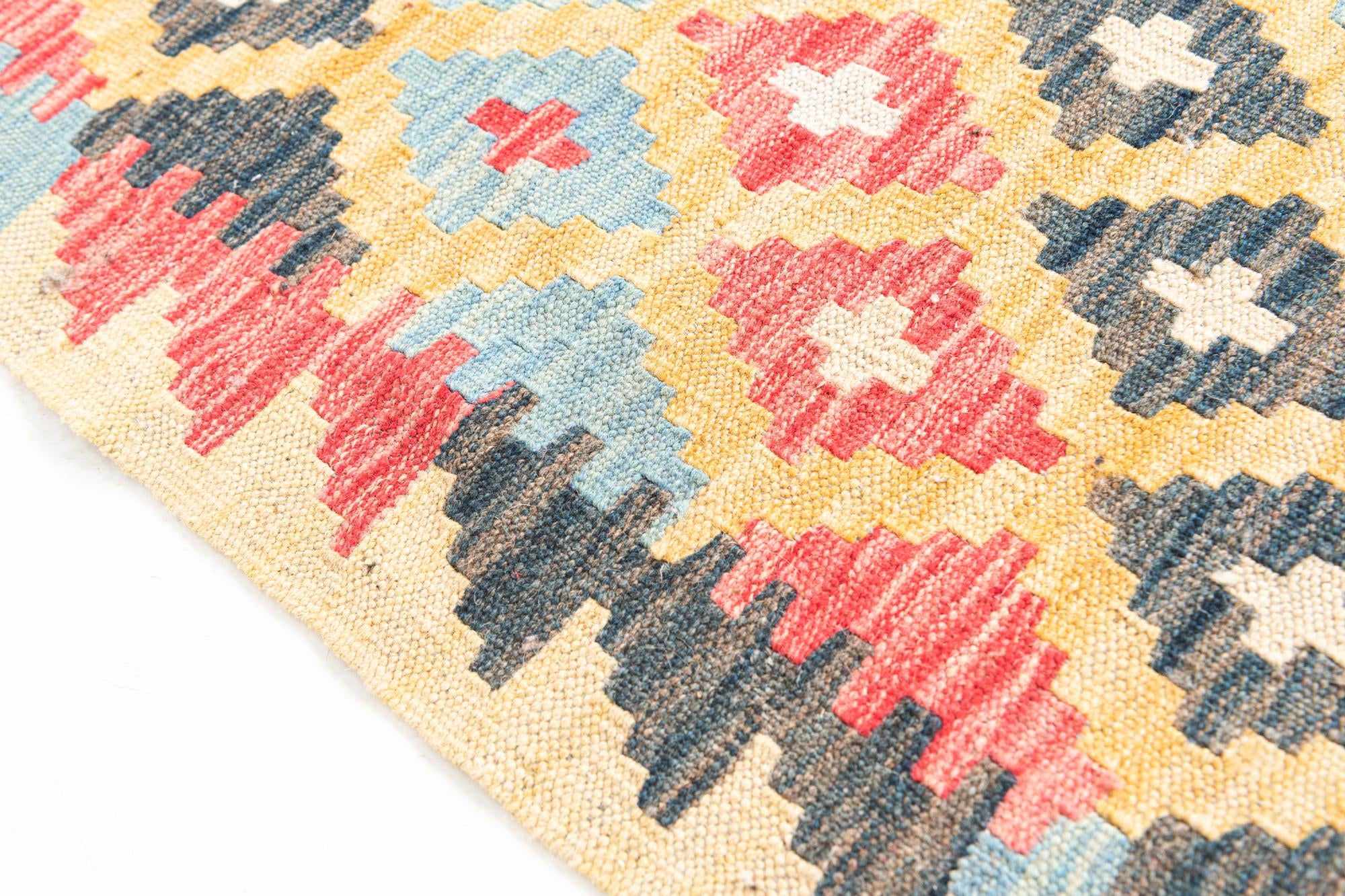 4' 2 x 6' Hand Woven Kilim Maymana Wool Rug