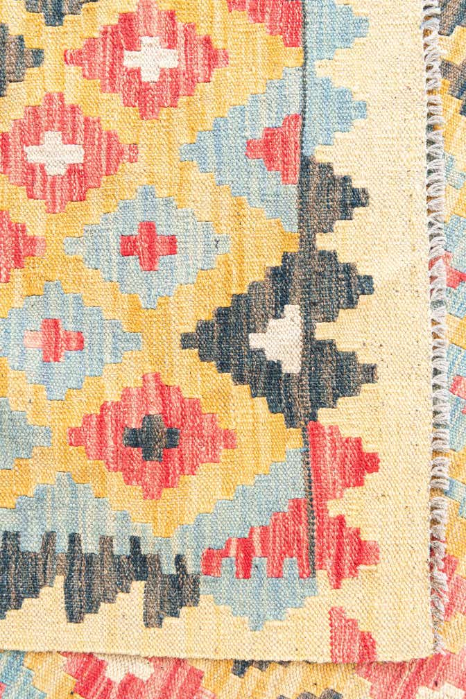 4' 2 x 6' Hand Woven Kilim Maymana Wool Rug