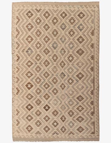 6' 5 x 9' 10 Hand Woven Kilim Maymana Wool Rug