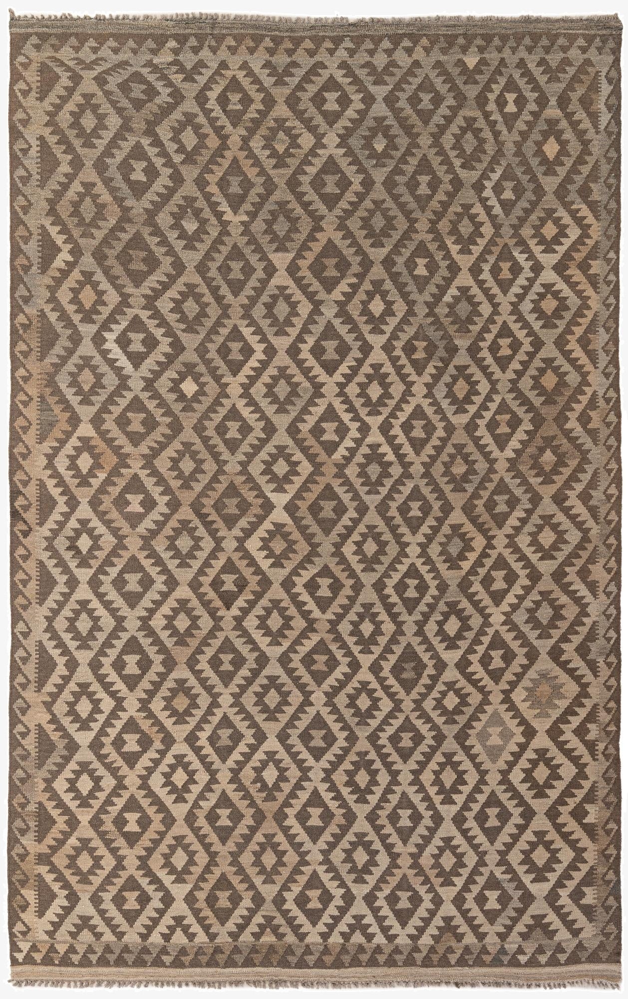 6' 6 x 10'  Hand Woven Kilim Maymana Wool Rug