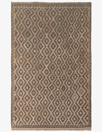6' 6 x 10' Hand Woven Kilim Maymana Wool Rug