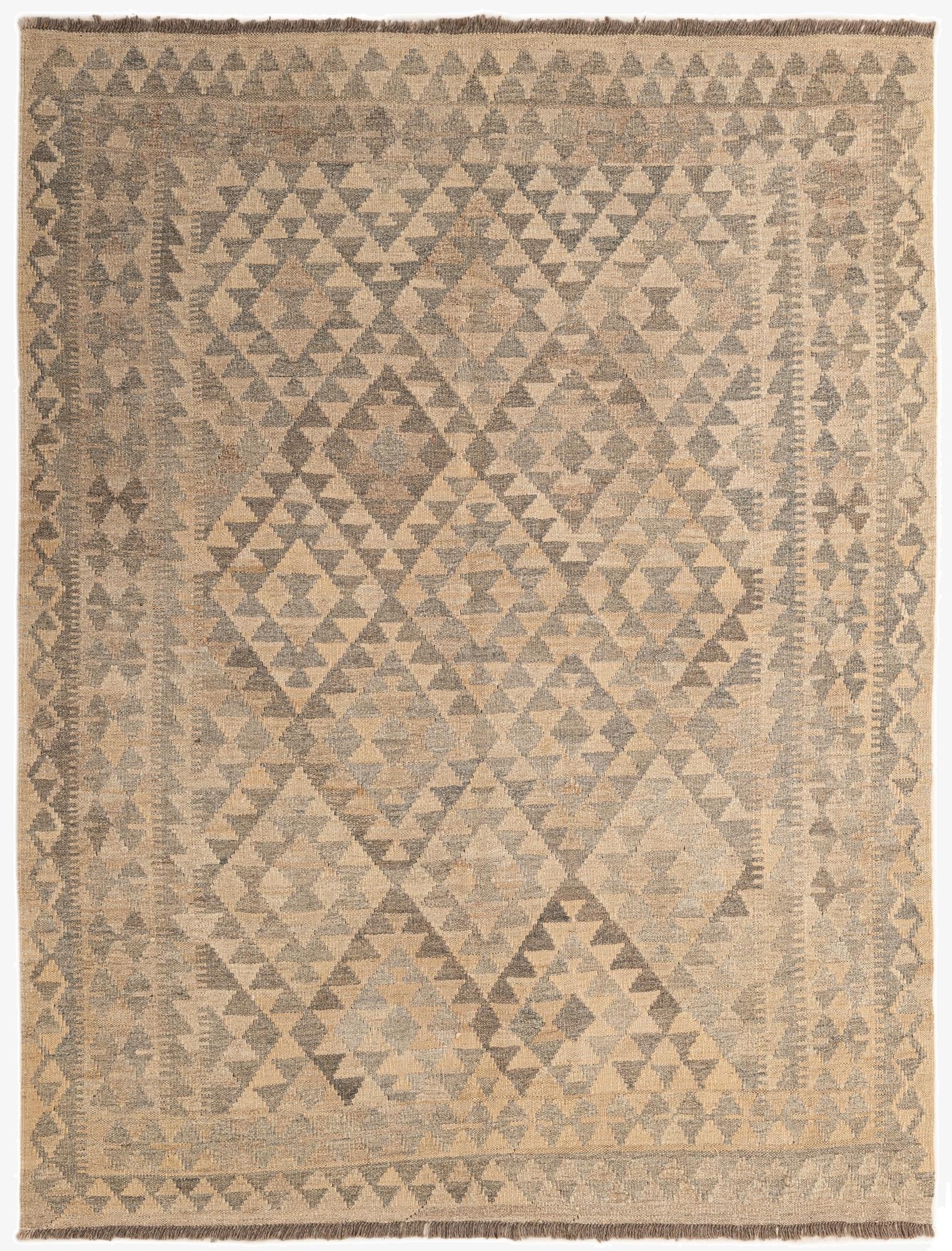 5' x 6' 5  Hand Woven Kilim Maymana Wool Rug