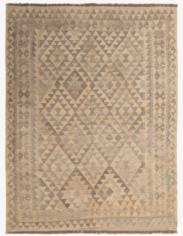 5' x 6' 5 Hand Woven Kilim Maymana Wool Rug