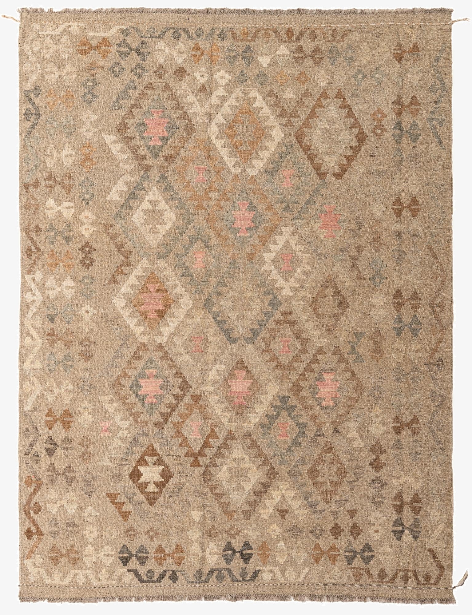 5' 10 x 7' 10  Hand Woven Kilim Maymana Wool Rug