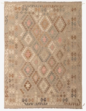 5' 10 x 7' 10 Hand Woven Kilim Maymana Wool Rug