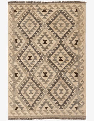 3' 6 x 5' 3 Hand Woven Kilim Maymana Wool Rug