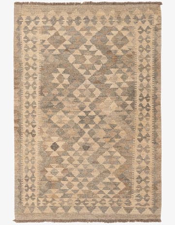 3' 3 x 4' 9 Hand Woven Kilim Maymana Wool Rug