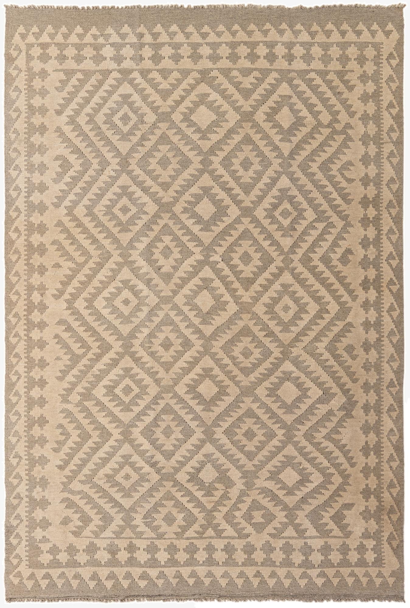 6' 2 x 9' 1  Hand Woven Kilim Maymana Wool Rug
