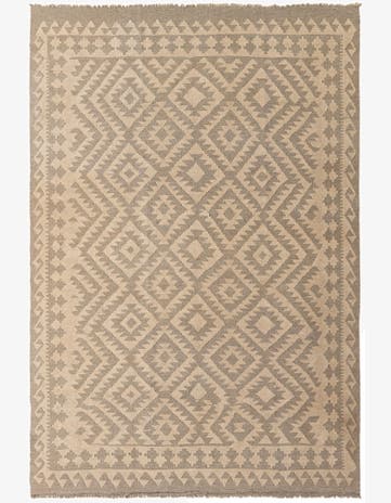 6' 2 x 9' 1 Hand Woven Kilim Maymana Wool Rug