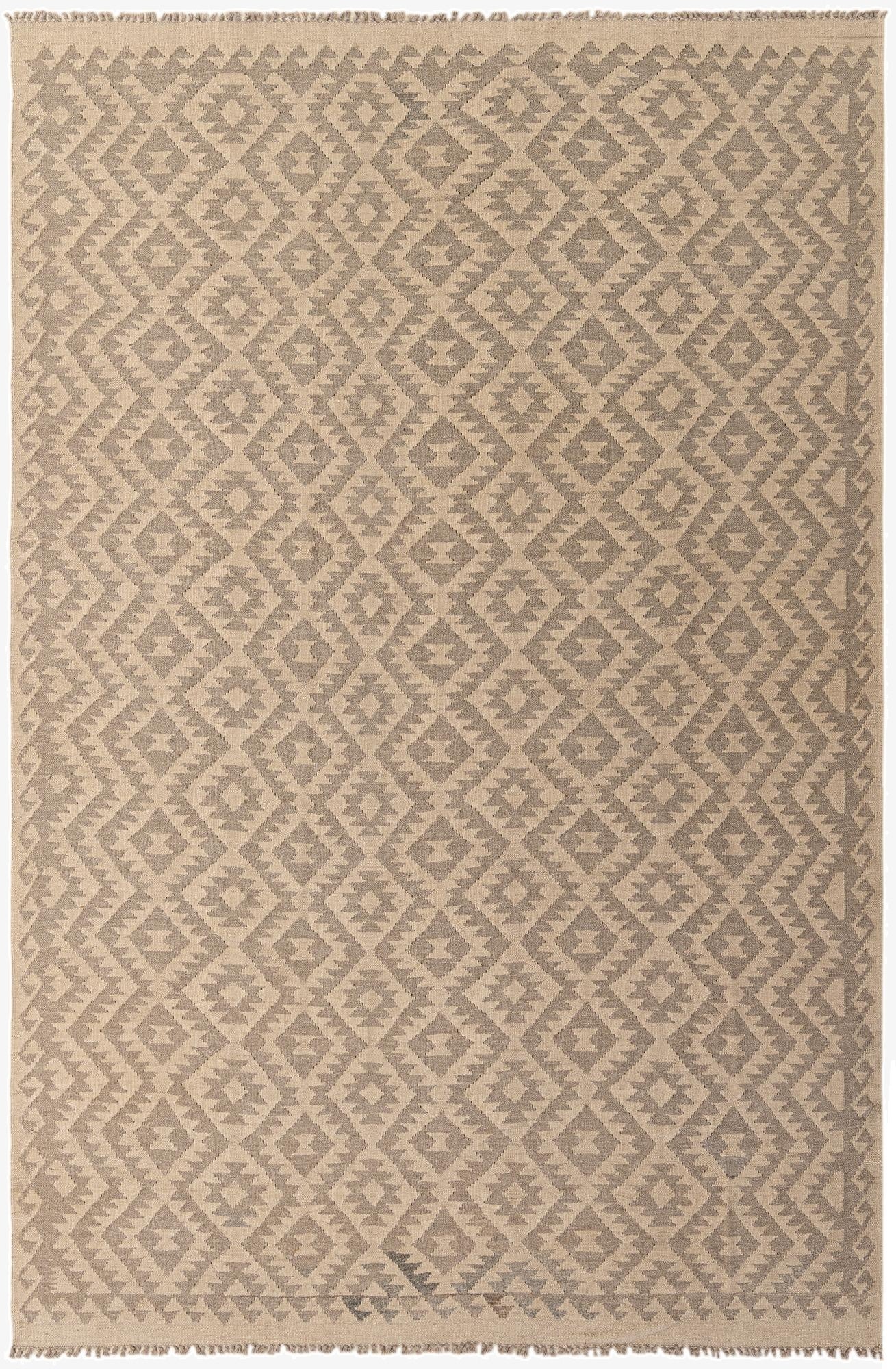6' 3 x 9' 6  Hand Woven Kilim Maymana Wool Rug