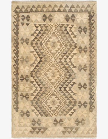 3' 2 x 5' Hand Woven Kilim Maymana Wool Rug