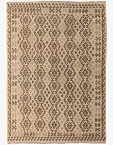 6' 10 x 9' 9 Hand Woven Kilim Maymana Wool Rug
