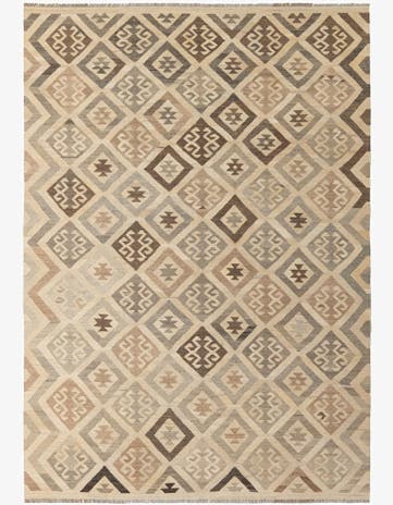 6' 9 x 9' 9 Hand Woven Kilim Maymana Wool Rug
