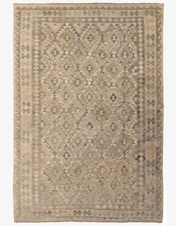 6' 10 x 9' 10 Hand Woven Kilim Maymana Wool Rug