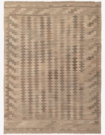 5' 1 x 6' 11 Hand Woven Kilim Maymana Wool Rug