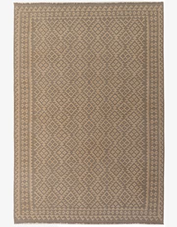 6' 8 x 9' 7 Hand Woven Kilim Maymana Wool Rug