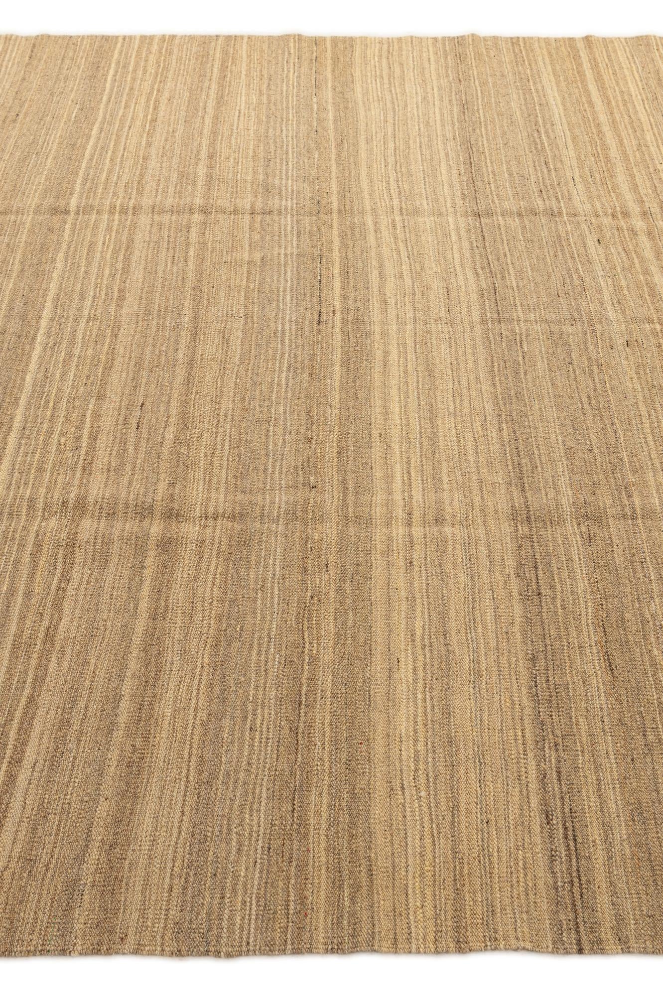 7' 1 x 9' 4 Hand Woven Kilim Modern Wool Rug