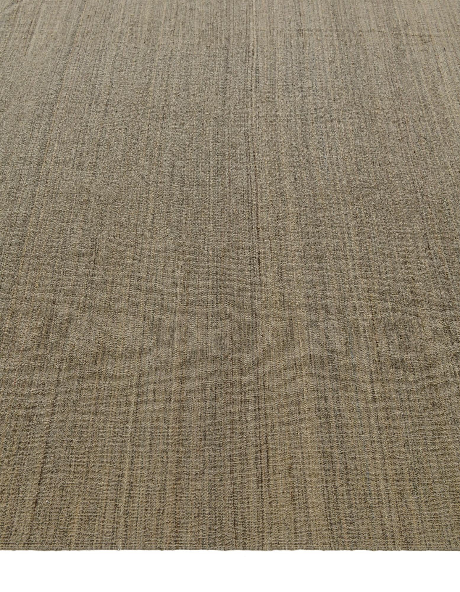6' 10 x 9' 3 Hand Woven Kilim Modern Wool Rug