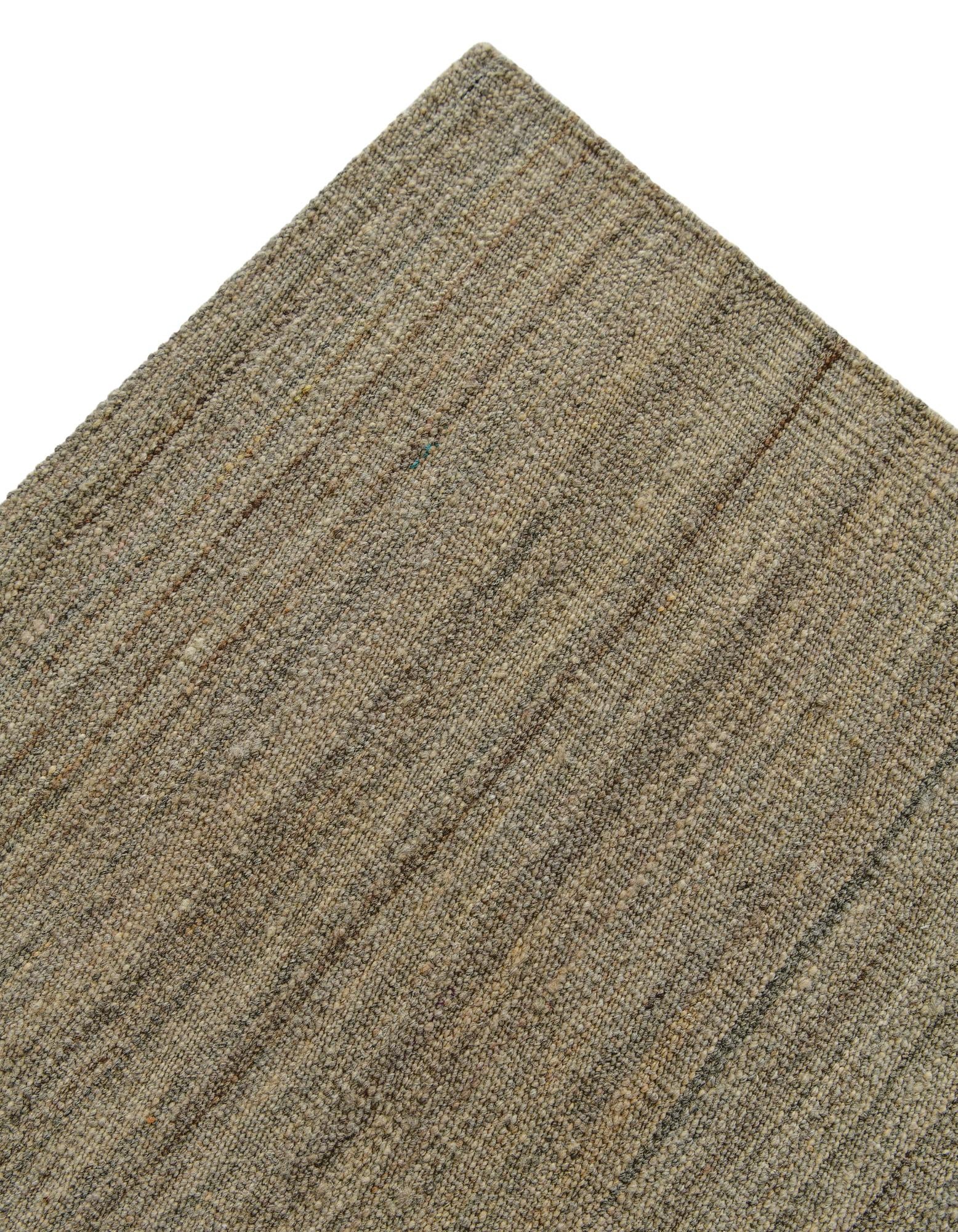 6' 10 x 9' 3 Hand Woven Kilim Modern Wool Rug